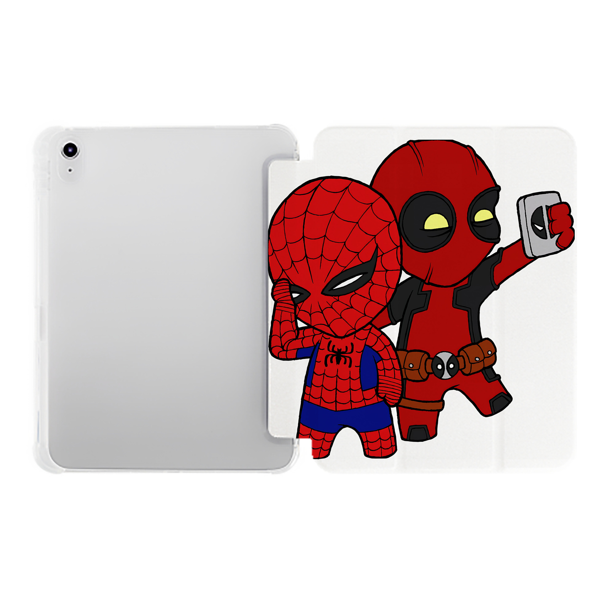 （画像用） Deadpool デッドプール IPad ケース ペン収納付き 三つ折りスタンド PUレザー×シリコン 対応機種9.5/10.5/10.9インチ